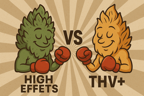 HIGH EFFETS vs THV+ : Deux cannabinoïdes, deux effets, une seule question… lequel te correspond ?