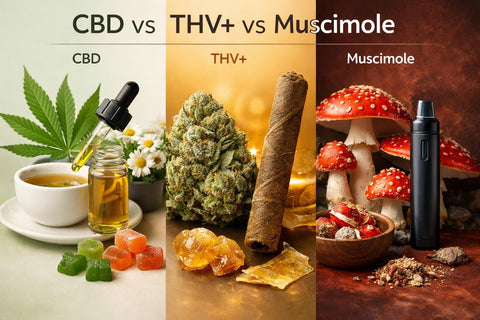 CBD vs THV+ vs Muscimole : lequel est fait pour vous ?