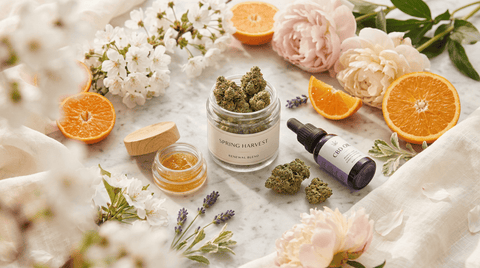 Photos présentation produits gamme de CBD Fleurs CBD et Huiles CBD