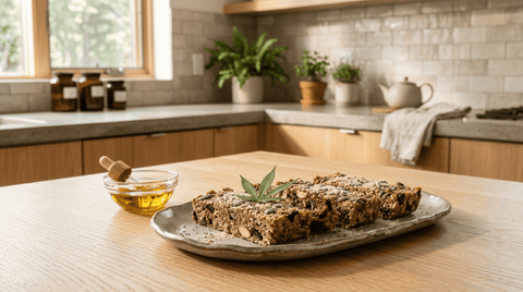 Illustration Blog Recette Barre protéinée Huile CBD Maison Maryjane