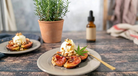Figues rÃ´ties au miel, ricotta, noix et huile de CBD Maison Maryjane