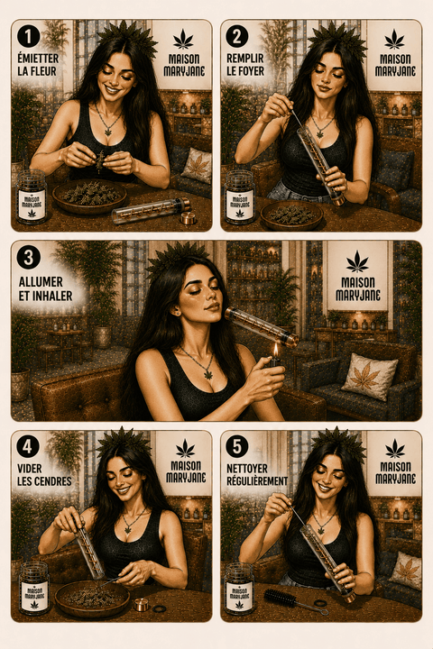 Accessoire CBD PIPE EN VERRE 7 TWIST — qualité premium