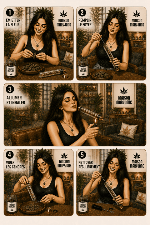 Accessoire CBD PIPE EN VERRE 7 TWIST — qualité premium